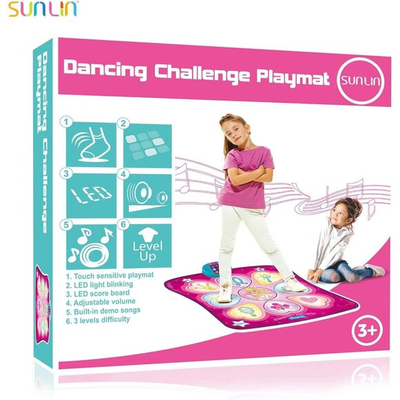 Dance Mat - Rhythm Step Play Mat - Dance Game Toy Pad with LED Lights, Gift for - Picture 8 of 8